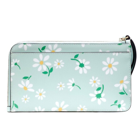 New Kate Spade Lucy Day Tripper Daisy Medium L-Zip Wristlet Crystal Blue Multi - Picture 3 of 3